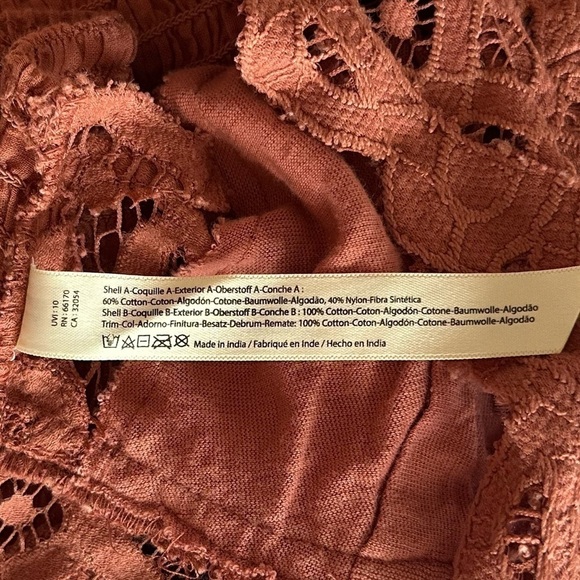 Free People FP One Adella Crochet Lace Sexy Boho Bralette in Copper XS - Picture 12 of 12